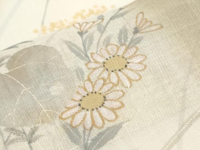 平和屋着物＊夏物　訪問着　紗紬　道長草花文　正絹　逸品　CABH3865th