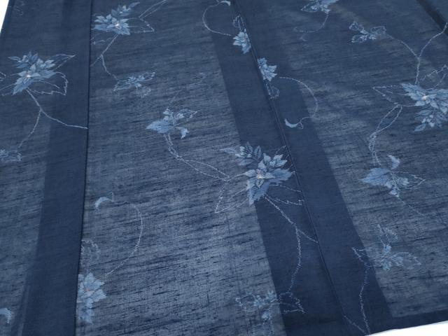 平和屋着物＊夏物　紗紬　草花文　正絹　逸品　CABH3871th