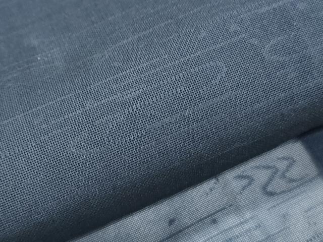 平和屋着物＊夏物　色無地　流水紋紗　留紺色　正絹　逸品　CABH3881th