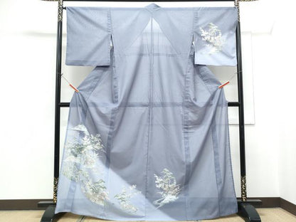 平和屋着物＊夏物　訪問着　絽　風景文　金彩　洗える着物　CABH3882th