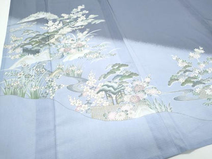 平和屋着物＊夏物　訪問着　絽　風景文　金彩　洗える着物　CABH3882th