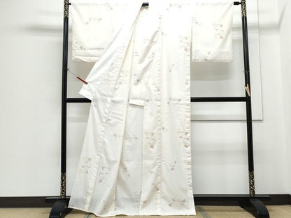 平和屋着物＊夏物　小紋　絽　万寿菊　洗える着物　CABH3883th