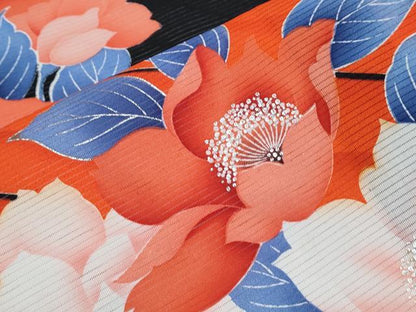 平和屋着物＊夏物　黒留袖　絽　草花文　洗える着物　CABH3886th