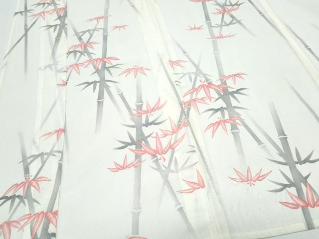 平和屋着物＊夏物　小紋　絽　笹竹紋　洗える着物　CABH3888th