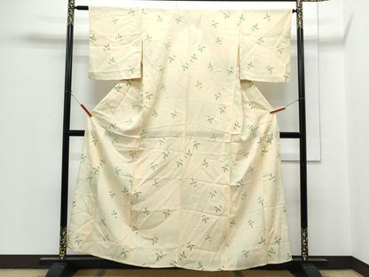 平和屋着物＊夏物　小紋　絽　舞葉紋　正絹　逸品　CABH3890th
