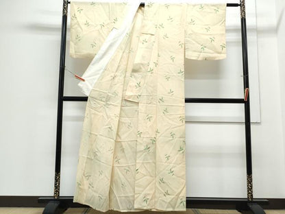 平和屋着物＊夏物　小紋　絽　舞葉紋　正絹　逸品　CABH3890th