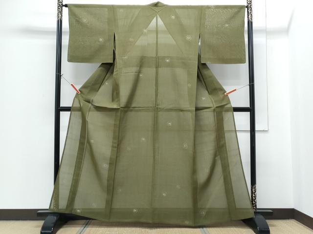 平和屋着物＊夏物　紗紬　吉祥丸文　正絹　逸品　CABH3896th