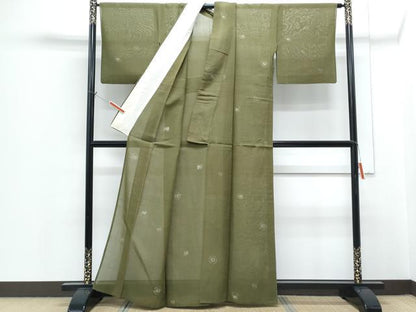 平和屋着物＊夏物　紗紬　吉祥丸文　正絹　逸品　CABH3896th
