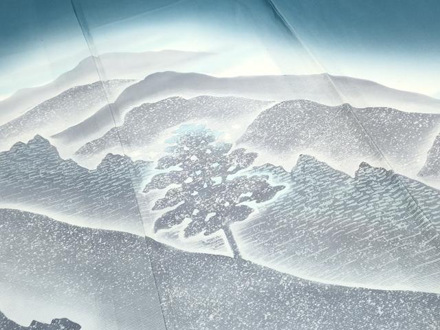 平和屋着物＊夏物　訪問着　絽　遠山風景文　正絹　逸品　CABH3898th