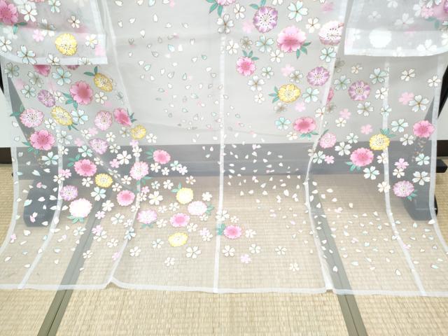 平和屋着物＊夏物 お引きずり・お引き摺り・引き振袖 和装 結婚式 舞妓 芸妓 芸者 衣装 舞花文 金彩 オーガンジー 逸品CABH3900th