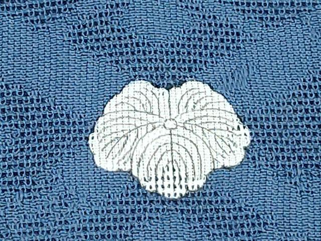 平和屋着物＊夏物　色無地　菱文紗　紺瑠璃色　正絹　逸品　CABH3903th