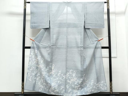 平和屋着物＊夏物　色留訪問着　紗紬　草花文　正絹　逸品　CABH3904th