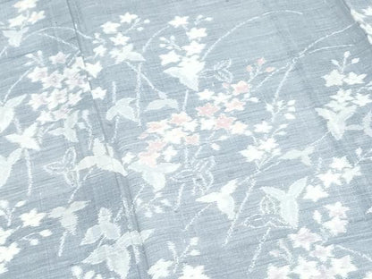 平和屋着物＊夏物　色留訪問着　紗紬　草花文　正絹　逸品　CABH3904th