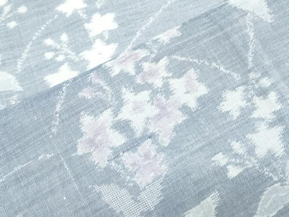 平和屋着物＊夏物　色留訪問着　紗紬　草花文　正絹　逸品　CABH3904th