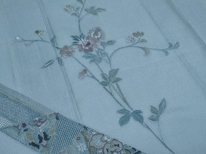 平和屋着物＊夏物　中国三大刺繍　スワトウ刺繍　総刺繍　訪問着　紗紬　更紗花文　正絹　逸品　CABH3905th