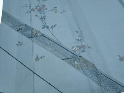 平和屋着物＊夏物　中国三大刺繍　スワトウ刺繍　総刺繍　訪問着　紗紬　更紗花文　正絹　逸品　CABH3905th