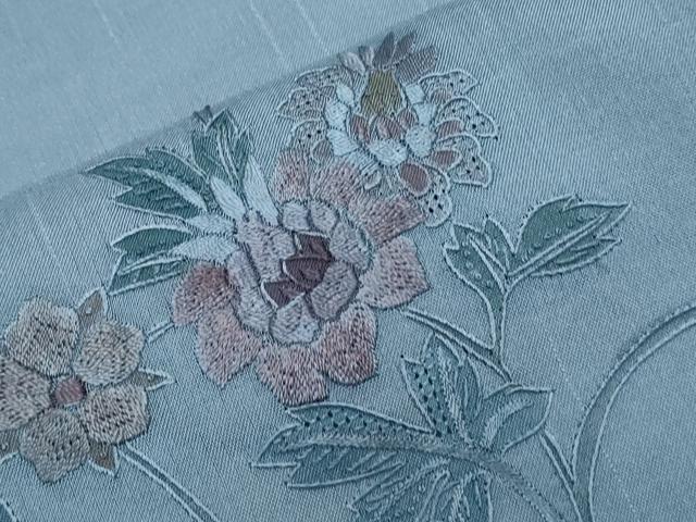 平和屋着物＊夏物　中国三大刺繍　スワトウ刺繍　総刺繍　訪問着　紗紬　更紗花文　正絹　逸品　CABH3905th