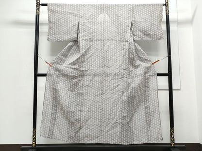 平和屋着物＊夏物　小千谷ちぢみ　吉祥文　反端付き　麻　逸品　CABH3907th