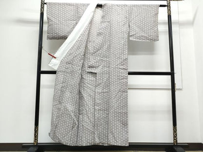 平和屋着物＊夏物　小千谷ちぢみ　吉祥文　反端付き　麻　逸品　CABH3907th