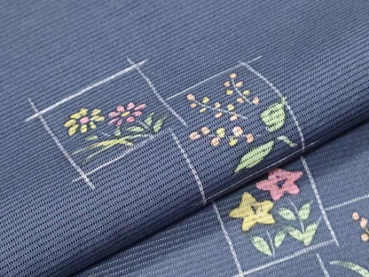平和屋着物＊夏物　小紋　絽　色紙重ね花紋　正絹　逸品　CABH3909th
