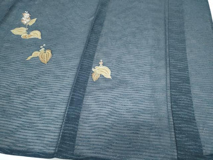 平和屋着物＊夏物　訪問着　横段紋紗　草花文　正絹　逸品　CABH3910th