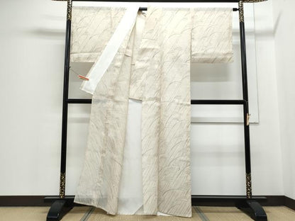 平和屋着物＊夏物　紗紬　稲穂　草花文　正絹　逸品　CABH3915th