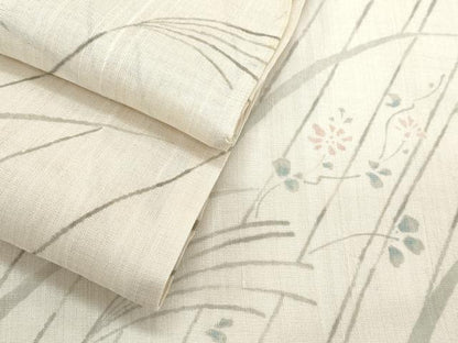 平和屋着物＊夏物　紗紬　稲穂　草花文　正絹　逸品　CABH3915th