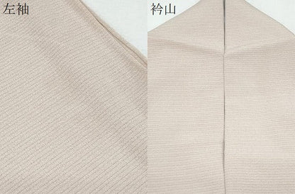 平和屋着物＊夏物　色無地　絽縮緬　灰桜色　正絹　逸品　CABH3917th