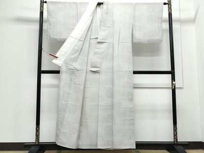 平和屋着物＊夏物　小紋　絽　横段文　正絹　逸品　CABH3920th