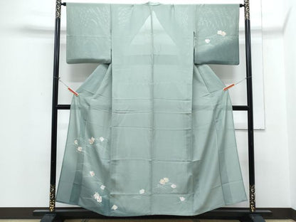 平和屋着物＊夏物　訪問着　絽　色紙重ね流水花文　正絹　逸品　CABH3921th