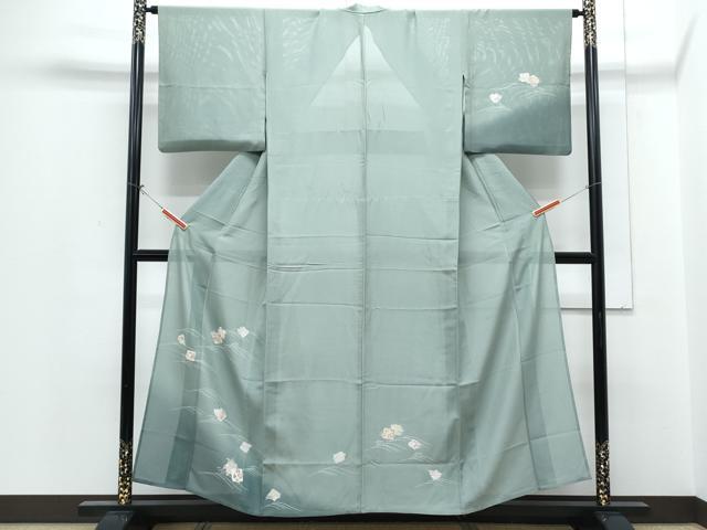 平和屋着物＊夏物　訪問着　絽　色紙重ね流水花文　正絹　逸品　CABH3921th