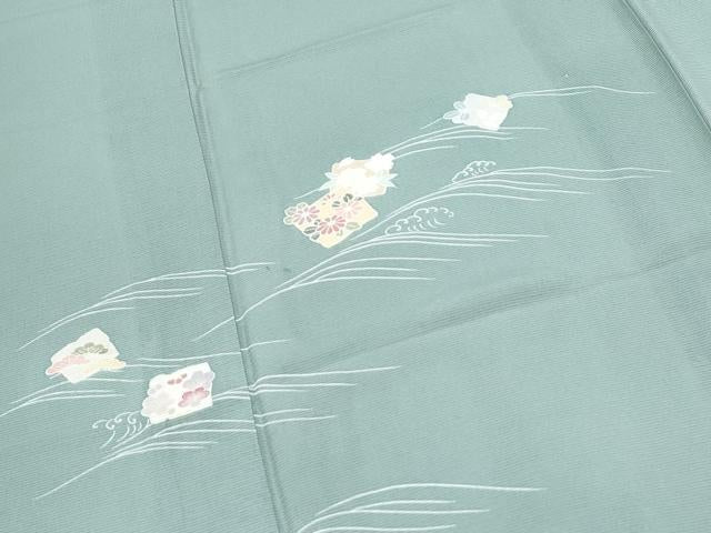 平和屋着物＊夏物　訪問着　絽　色紙重ね流水花文　正絹　逸品　CABH3921th