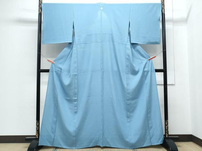 平和屋着物＊夏物　色無地　絽　勿忘草色　正絹　逸品　CABH3923th