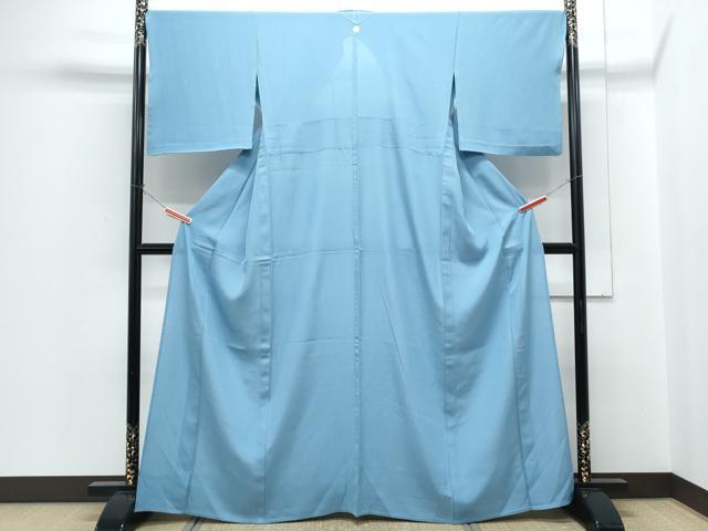 平和屋着物＊夏物　色無地　絽　勿忘草色　正絹　逸品　CABH3923th