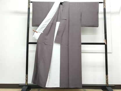 平和屋着物＊夏物　色無地　絽　葡萄鼠色　正絹　逸品　CABH3925th