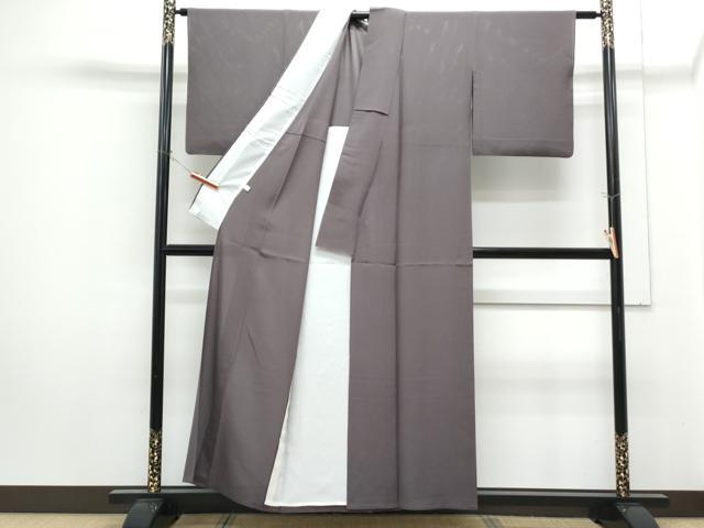 平和屋着物＊夏物　色無地　絽　葡萄鼠色　正絹　逸品　CABH3925th
