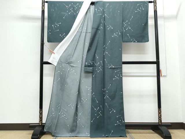 平和屋着物＊夏物　小紋　絽　抽象紋様　正絹　逸品　未使用　CABH3926th