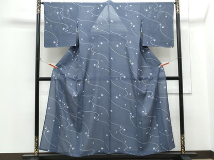 平和屋着物＊夏物　小紋　絽　蛍　正絹　逸品　CABH3928th