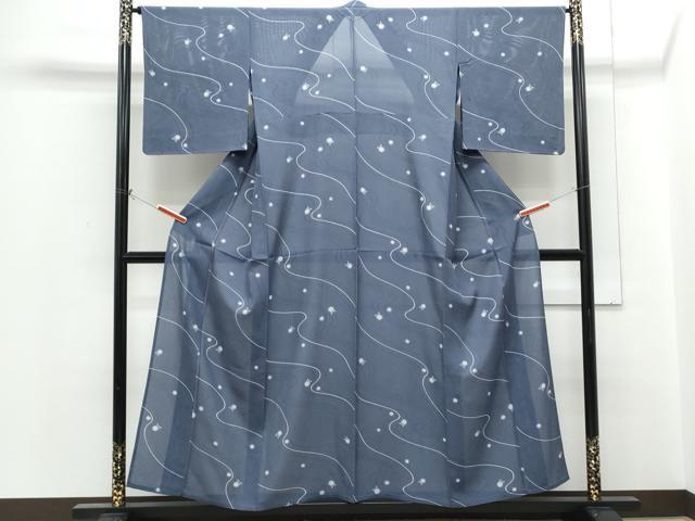平和屋着物＊夏物　小紋　絽　蛍　正絹　逸品　CABH3928th