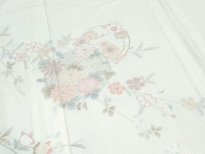 平和屋着物＊夏物　中国三大刺繍　スワトウ刺繍　総刺繍　訪問着　絽　草花丸文　正絹　逸品　CABH3929th