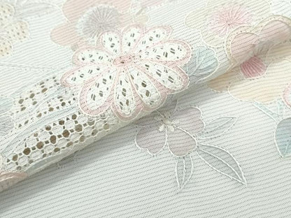 平和屋着物＊夏物　中国三大刺繍　スワトウ刺繍　総刺繍　訪問着　絽　草花丸文　正絹　逸品　CABH3929th