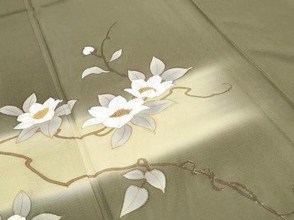 平和屋着物＊夏物　訪問着　絽　刺繍　草花文　金彩　正絹　逸品　CABH3931th