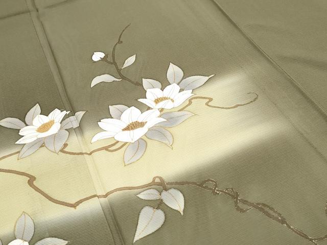 平和屋着物＊夏物　訪問着　絽　刺繍　草花文　金彩　正絹　逸品　CABH3931th