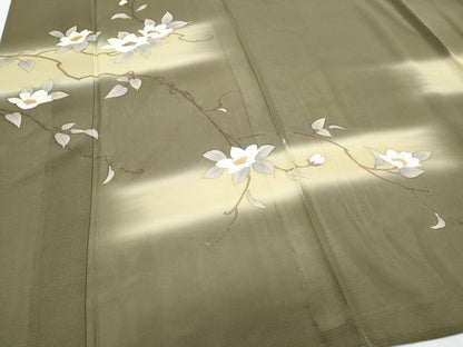 平和屋着物＊夏物　訪問着　絽　刺繍　草花文　金彩　正絹　逸品　CABH3931th