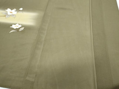 平和屋着物＊夏物　訪問着　絽　刺繍　草花文　金彩　正絹　逸品　CABH3931th