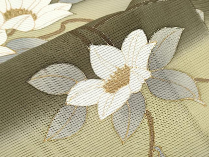 平和屋着物＊夏物　訪問着　絽　刺繍　草花文　金彩　正絹　逸品　CABH3931th