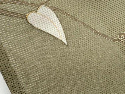 平和屋着物＊夏物　訪問着　絽　刺繍　草花文　金彩　正絹　逸品　CABH3931th