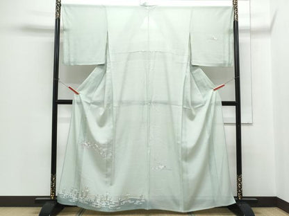 平和屋着物＊夏物　訪問着　変わり絽　花籠文　正絹　逸品　CABH3933th