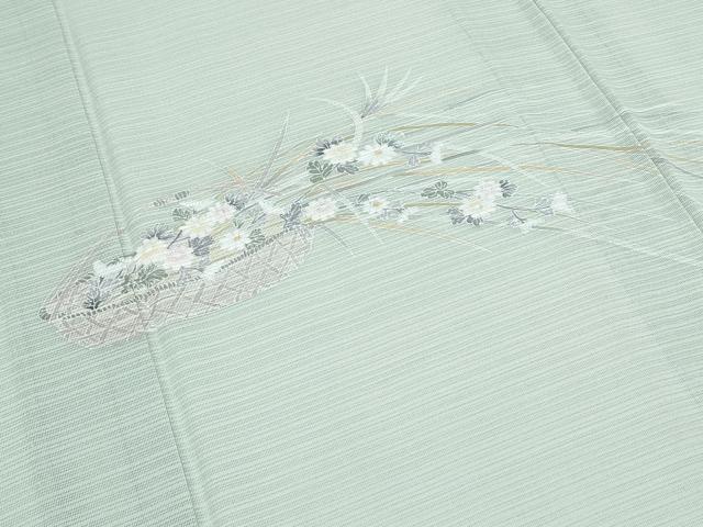 平和屋着物＊夏物　訪問着　変わり絽　花籠文　正絹　逸品　CABH3933th