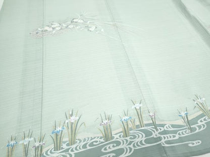 平和屋着物＊夏物　訪問着　変わり絽　花籠文　正絹　逸品　CABH3933th
